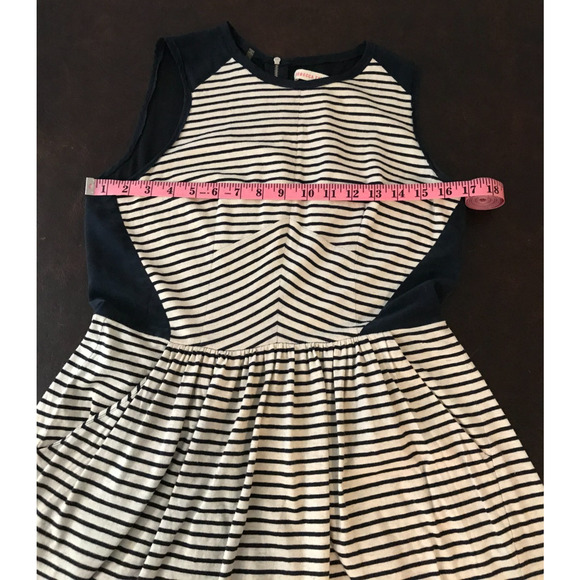 Rebecca Taylor Navy & White Striped Sleeveless Jersey Dress - Size Medium - Picture 7 of 11